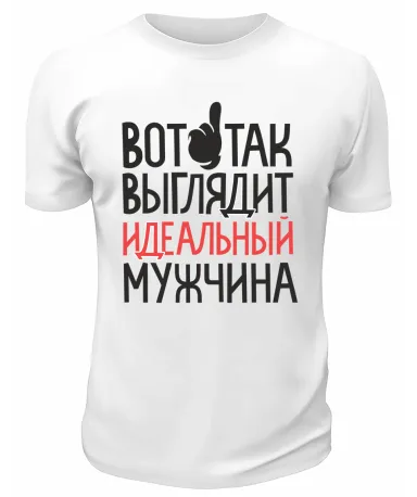 Футболка белая  мужская Идеальный мужчина