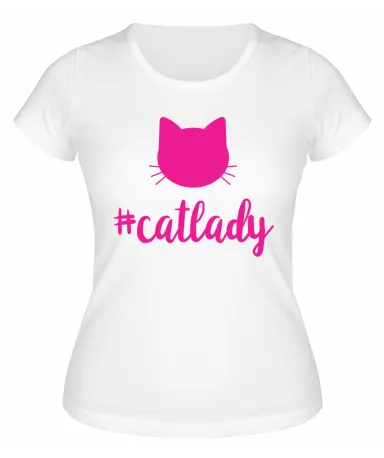Футболка белая #catlady