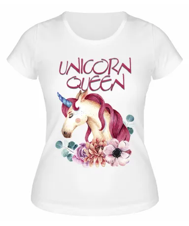 Футболка белая  Unicorn queen