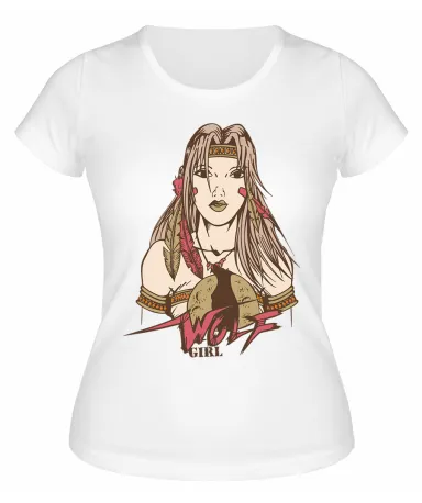 Футболка белая Девушка индеец girl