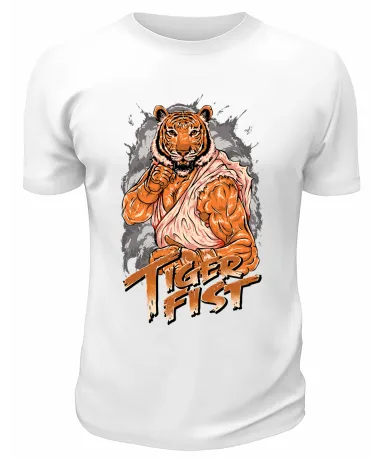 Футболка белая  Tiger fist