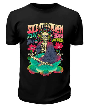 Футболка черная Silent is golden