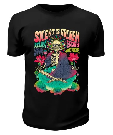 Футболка черная Silent is golden