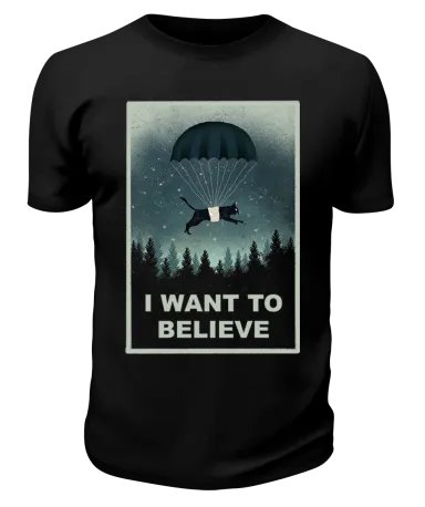 Футболка черная I want to belive