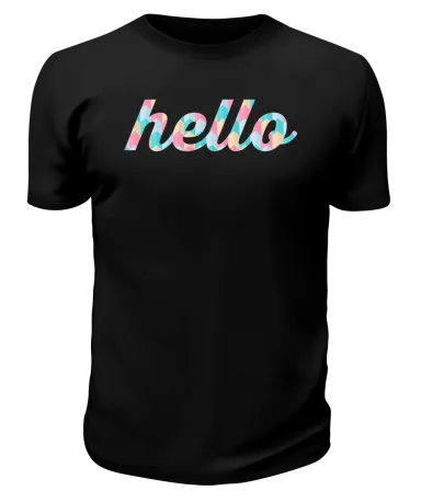 Черная футболка Hello