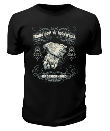 Футболка черная Rock'n'roll Teddy boy