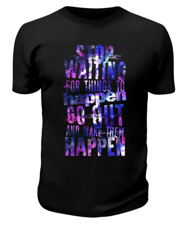 Футболка черная Stop watting
