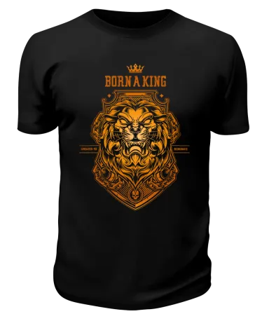 Футболка черная Лев "Born a king"