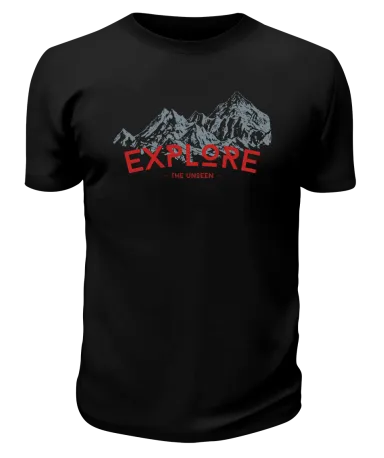 Футболка черная Горы "explore"