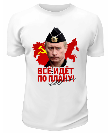 Футболка белая  Всё идёт по плану