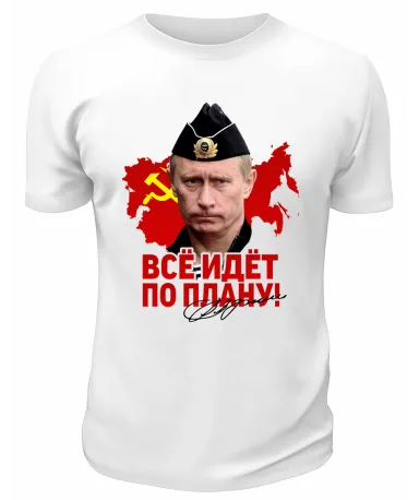 Футболка белая  Всё идёт по плану