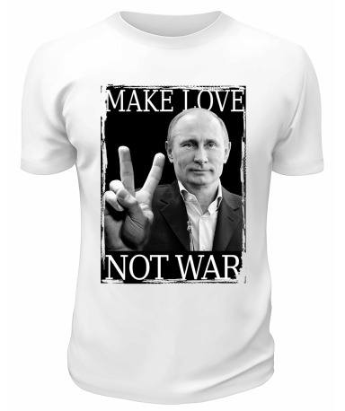 Футболка белая  Make love not war