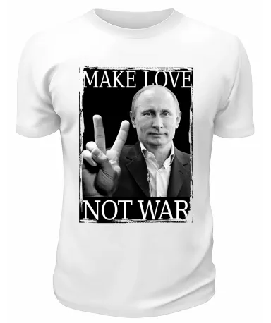 Футболка белая  Make love not war