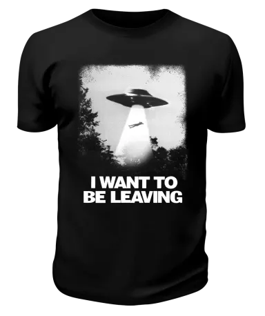 Футболка черная Похищение I want be to leaving