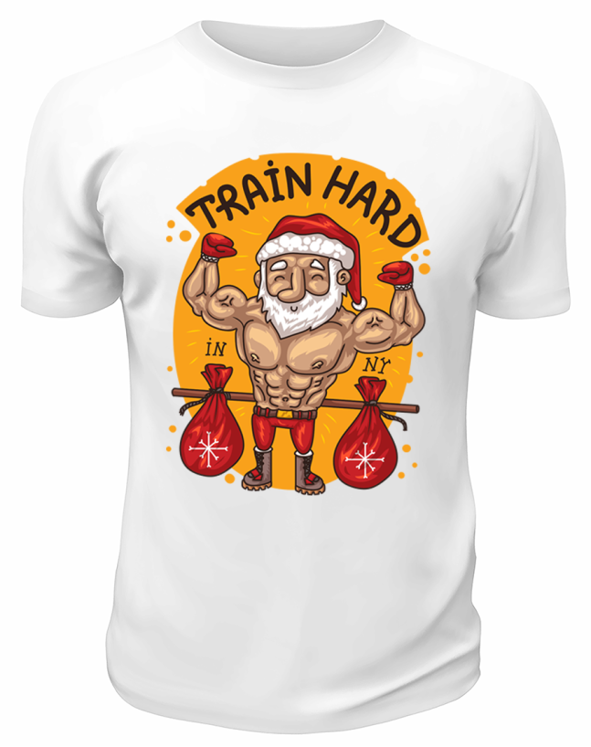 Футболка белая  Train hard
