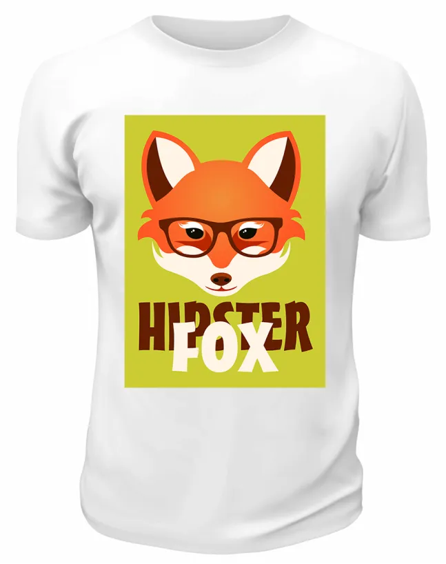 Футболка белая Hipster fox