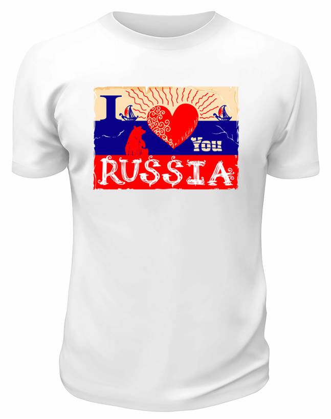 Футболка белая  Любовь к России