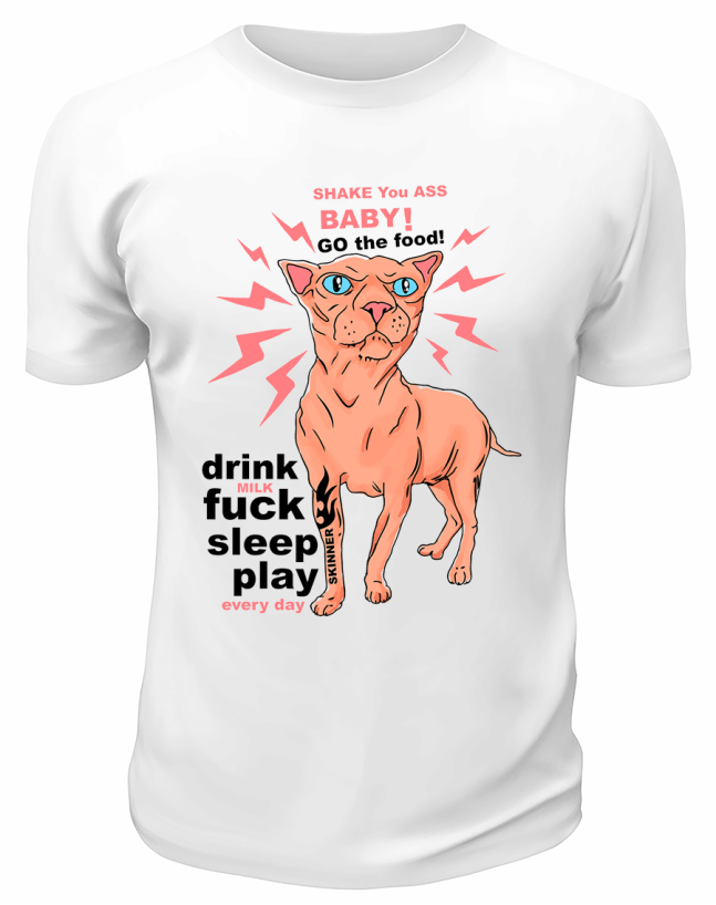 Футболка белая  Drink F*ck Sleep Play