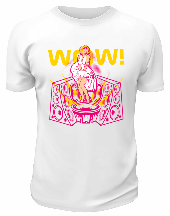 Футболка белая  WOW
