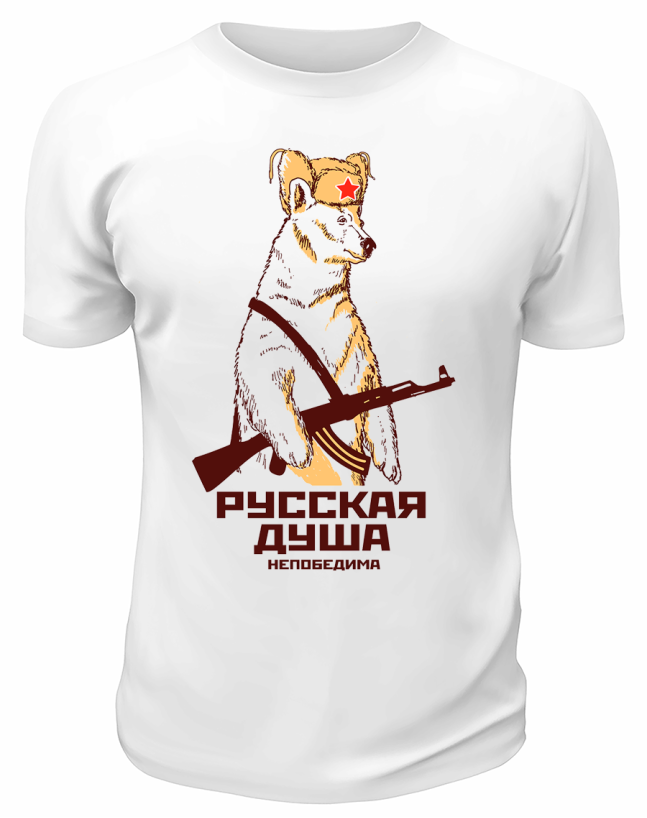 Футболка белая  Русская душа