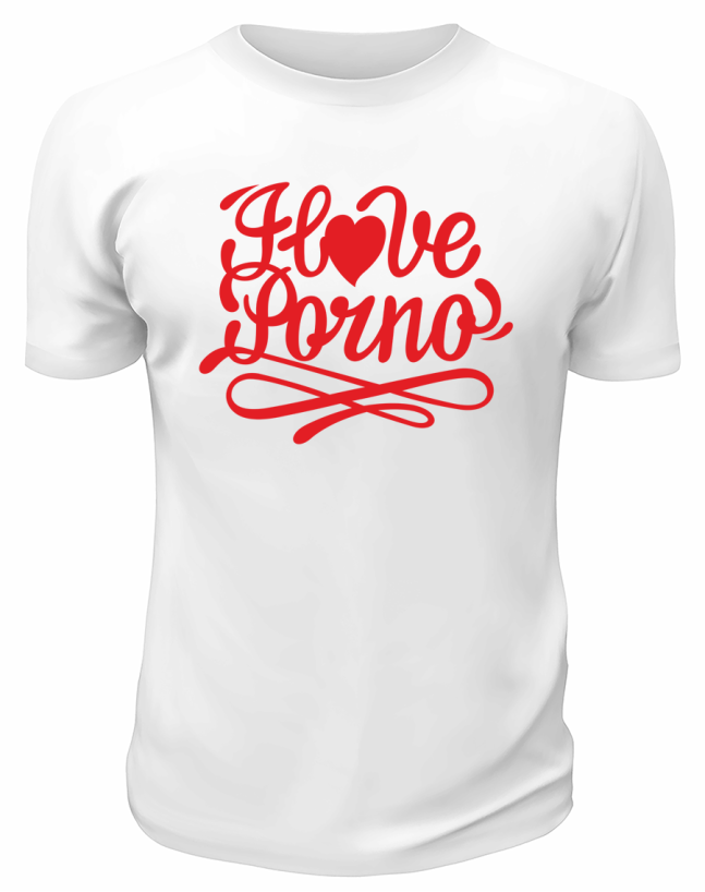Футболка белая  Porno