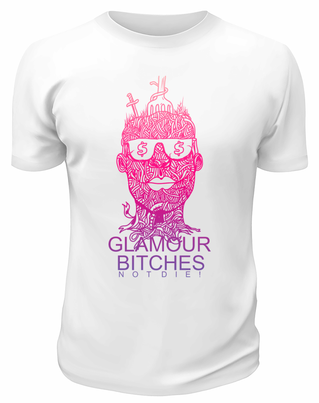 Футболка белая  Glamour Bitches not die