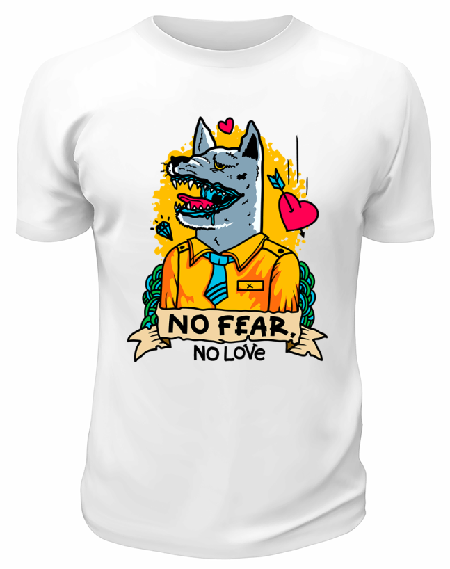 Футболка белая  No fear,  No love