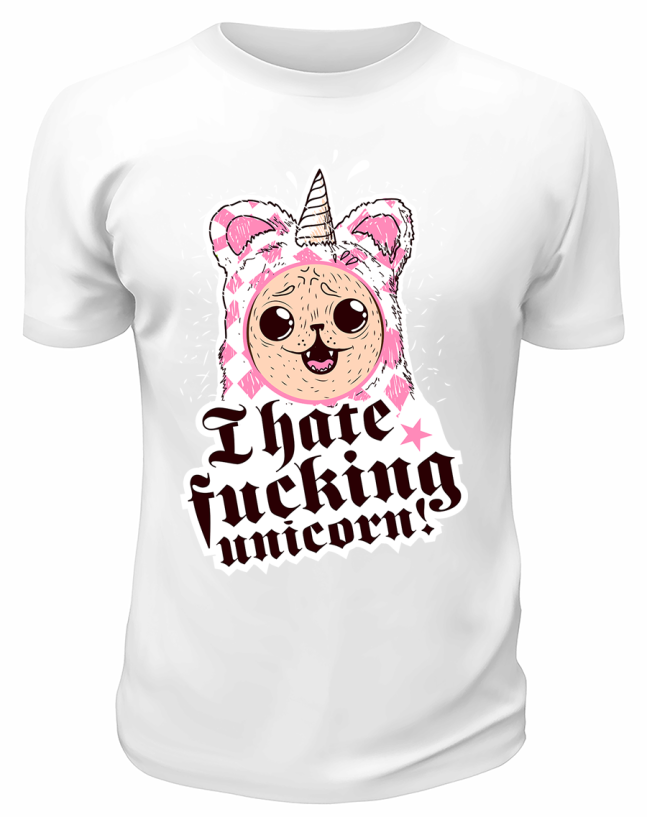Футболка белая  I hate fu**ing unicorn