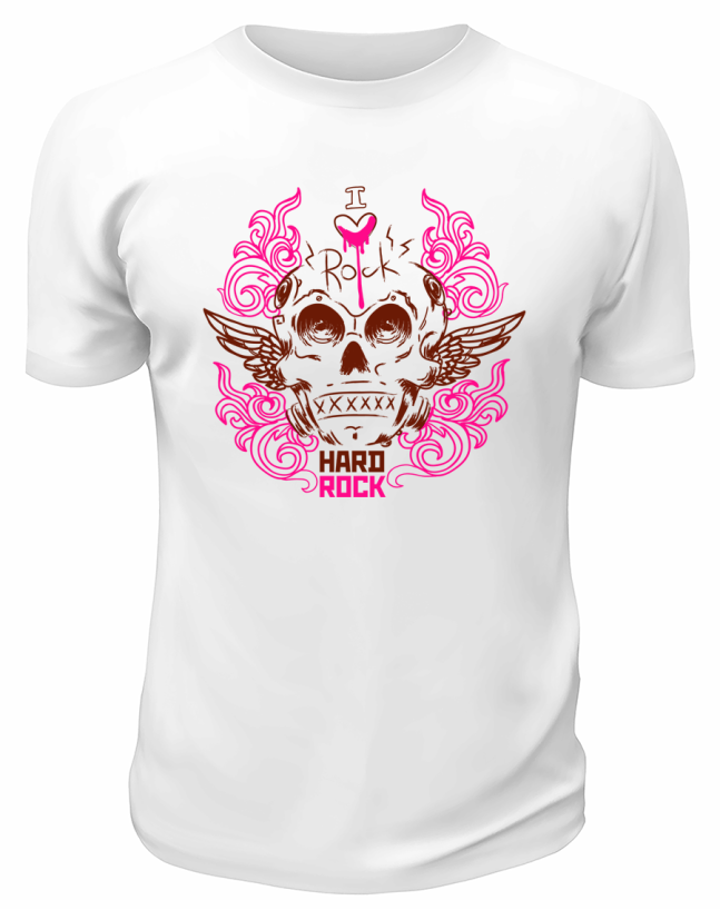 Футболка белая  Я люблю рок, Hard Rock