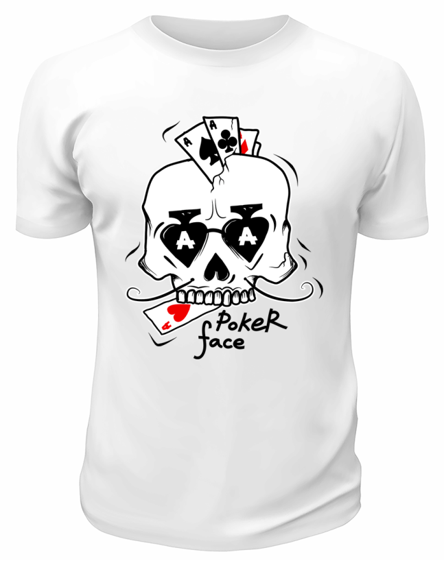 Футболка белая  Poker face
