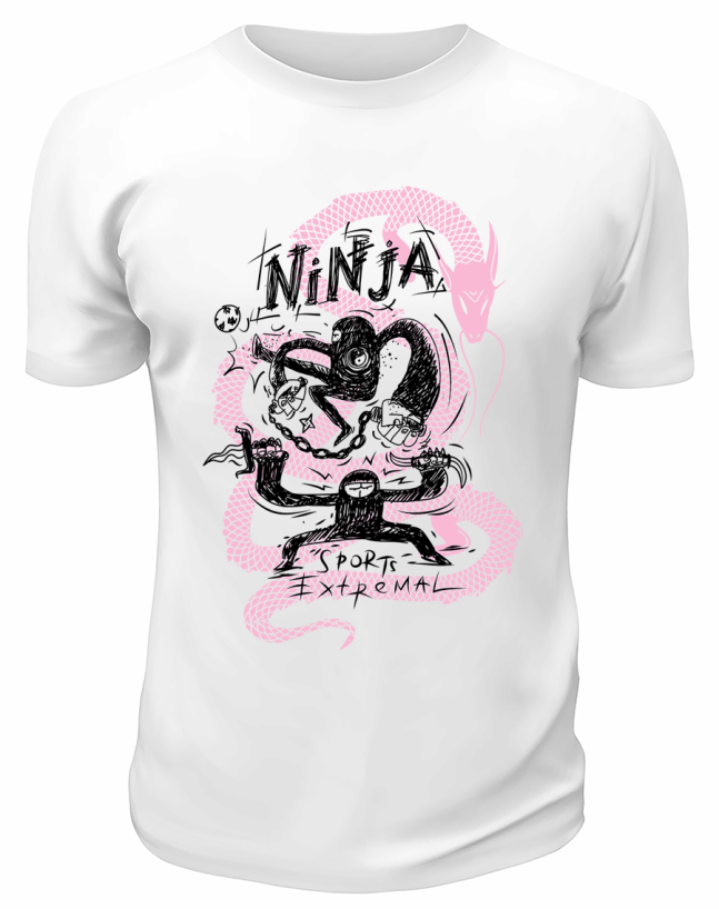 Футболка белая  Ninja