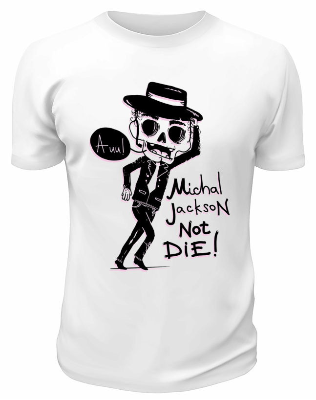 Футболка белая  Michal Geckson not die