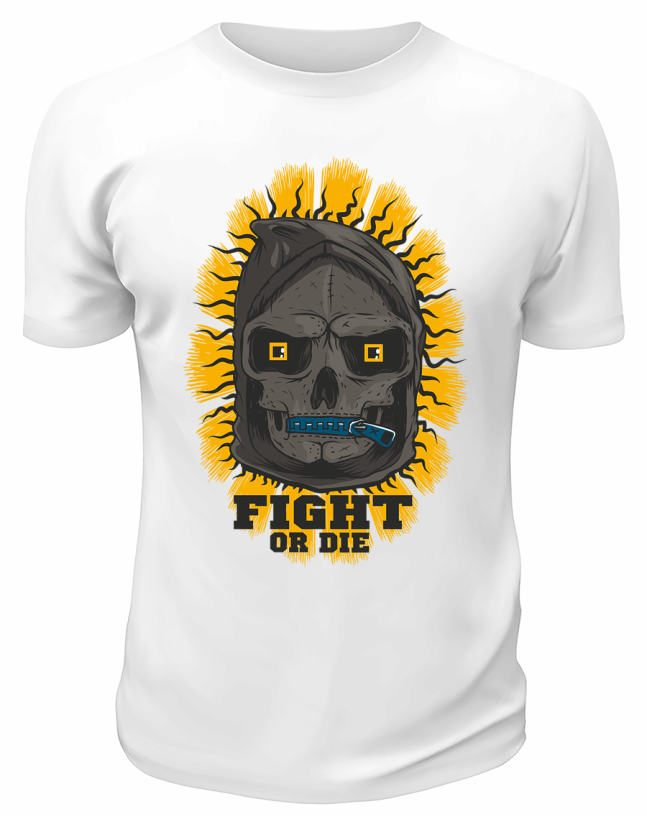 Футболка белая  Fight or die