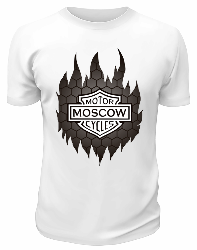 Футболка белая  Moscow Motorcycles