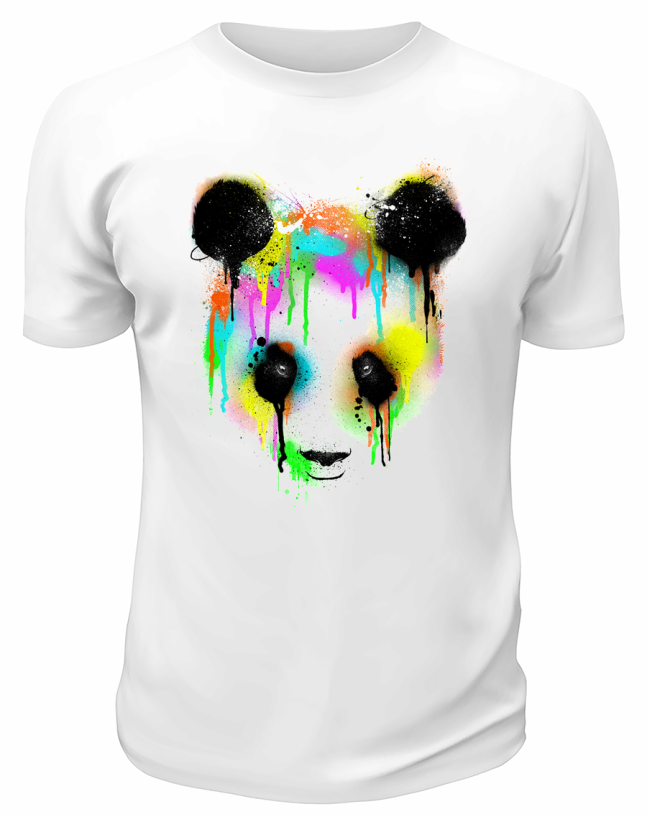Футболка белая Красочная панда