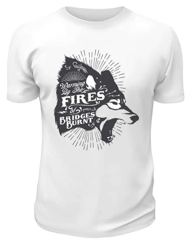 Футболка белая Waring by the fires bridges burnt