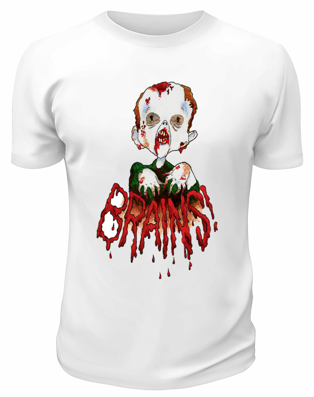 Футболка белая  Brains
