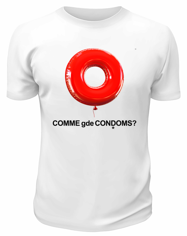 Футболка белая  Comme gde Condoms
