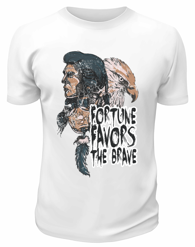Футболка белая Fortune favors the brave