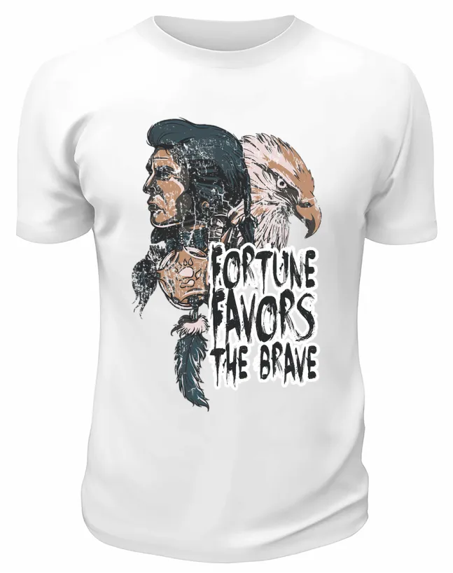 Футболка белая Fortune favors the brave