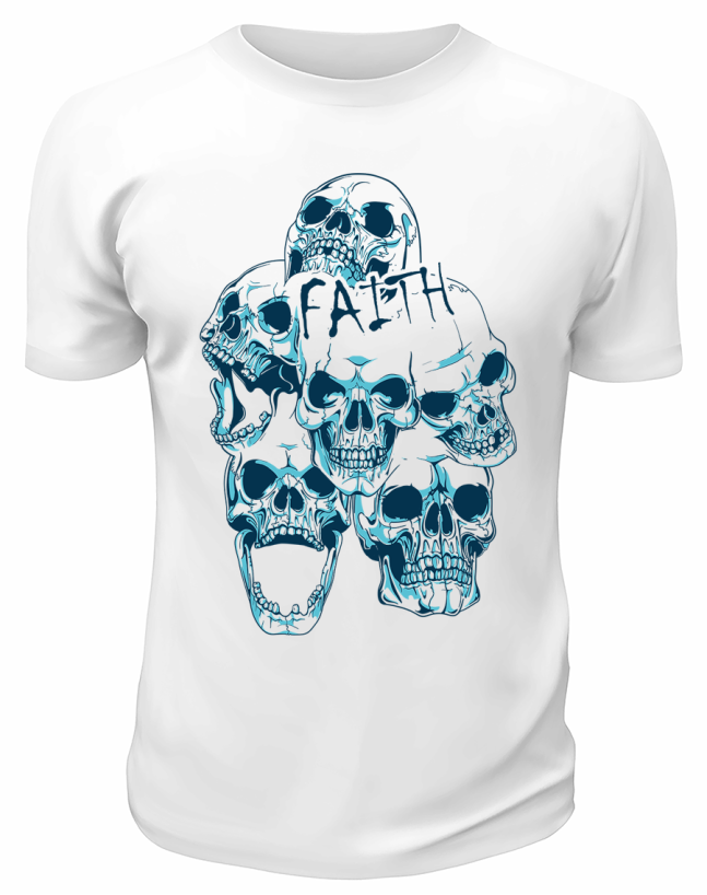 Футболка белая Черепа faith