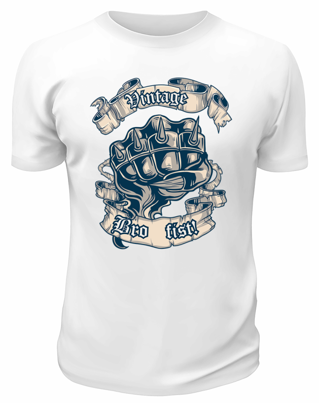 Футболка белая Vintage bro fist