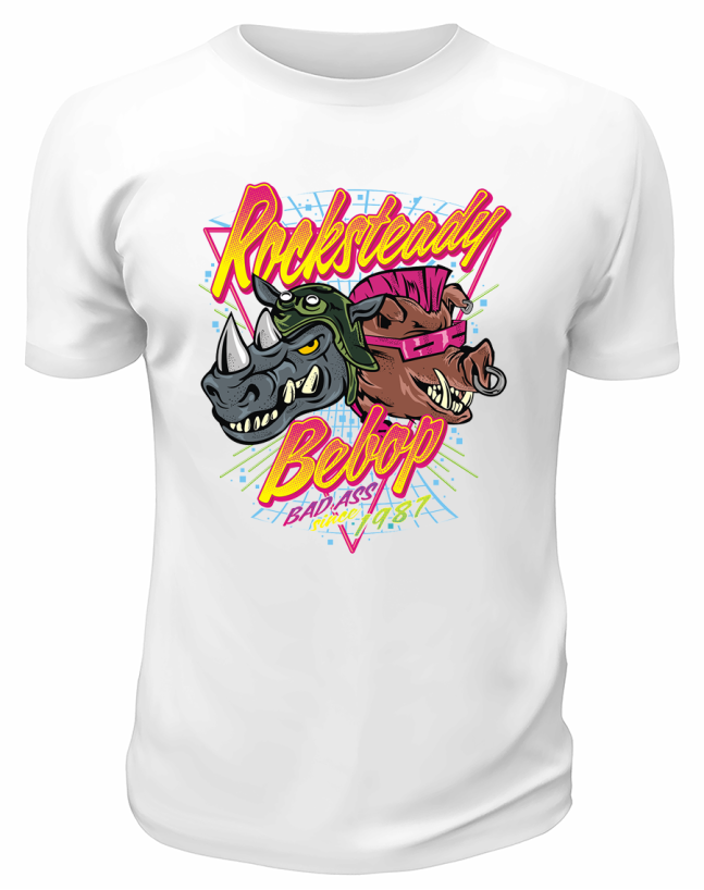 Футболка белая Rocksteady and bebop