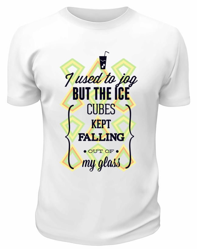 Футболка белая I used to jog but he ice cubes