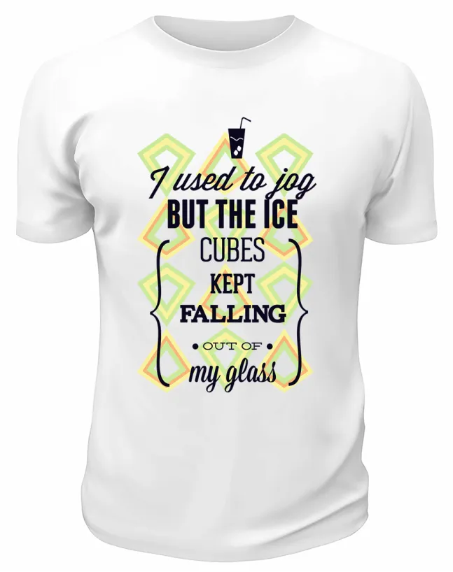 Футболка белая I used to jog but he ice cubes
