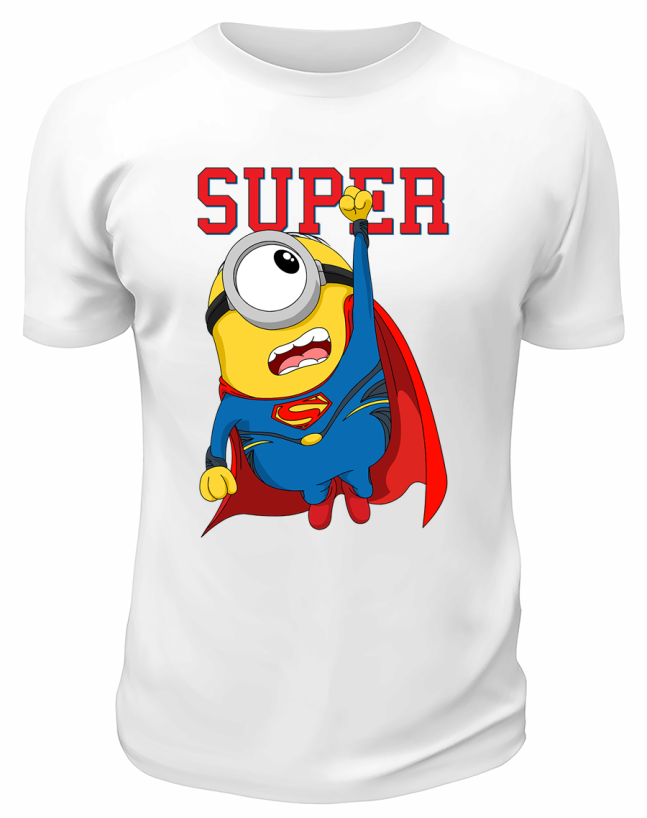 Футболка белая  Миньон Super man