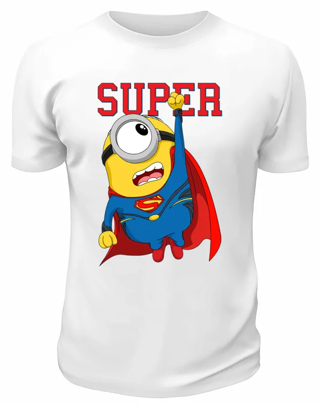 Футболка белая  Миньон Super man
