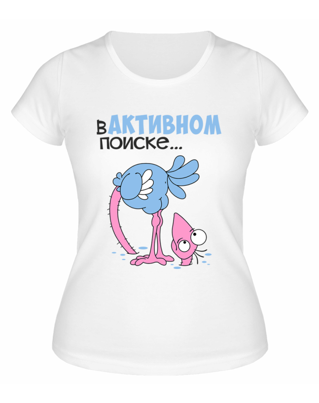 Футболка белая  женская В активном поиске