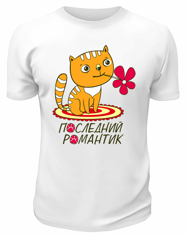 Футболка белая  мужская Последний романтик