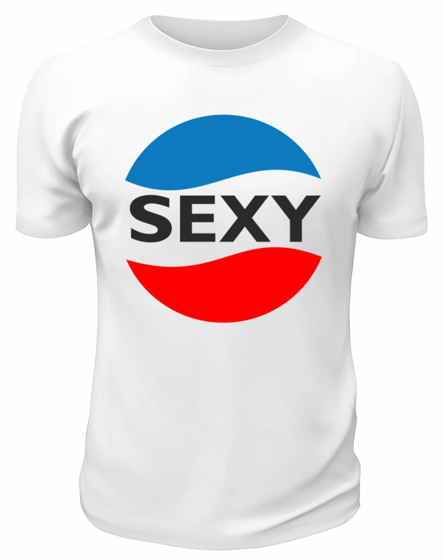 Футболка белая  мужская Эмблема Pepsi Sexy